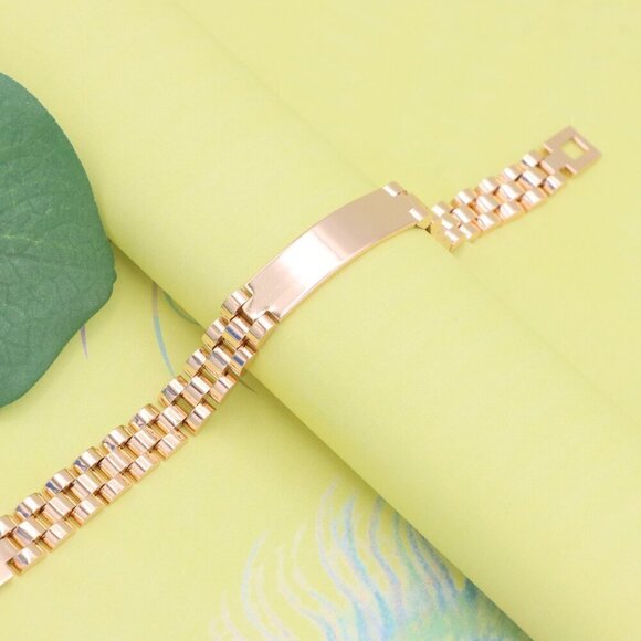 "Elegant Rose Gold Bracelet in Polished Link Design, XPBL1139 - Picture 5 of 12